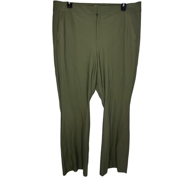 Athleta Stellar Flare Trousers Women's Plus Size 20 Olive Green Active Casual
